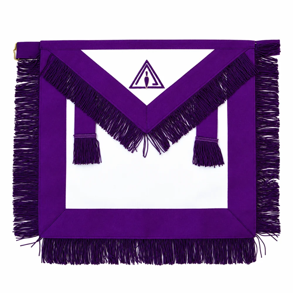 Member Council Apron - White & Purple with Fringe Tassels