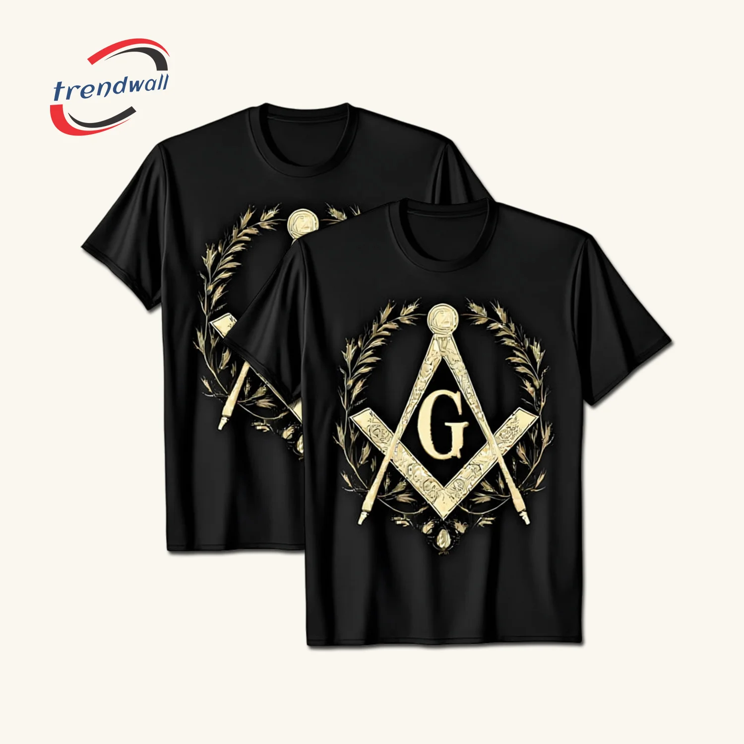 Masonic T-Shirt – Gold Square & Compass Symbol on Soft Everyday Fabric
