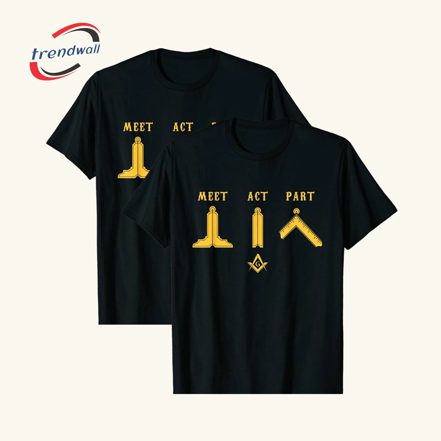 Masonic T-Shirt – Meet, Act, and Part Masonic Design, Perfect Father's Gift for Men, Women, Adults