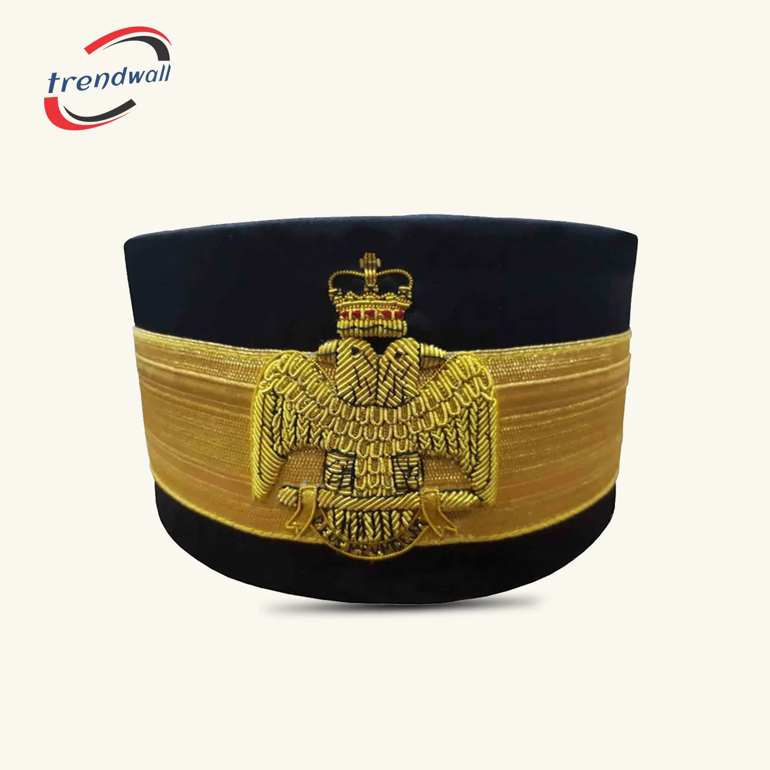 33rd Degree Scottish Rite Crown Cap - Wings Down Black