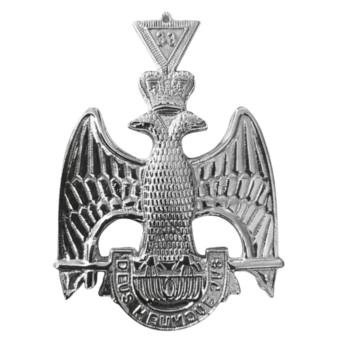 33th Degree Scottish Rite Collar Jewel - Wings Down Gold Plated
