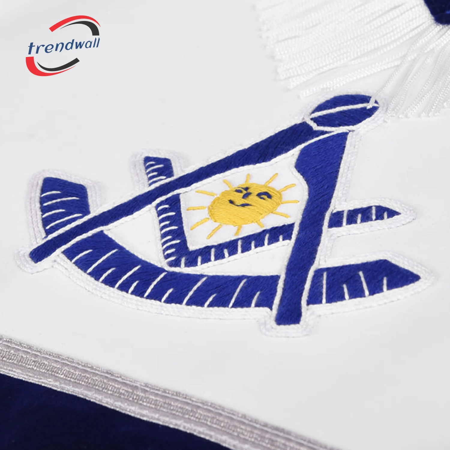 Apron - Hand Embroidery With Silver Fringe & Tassels