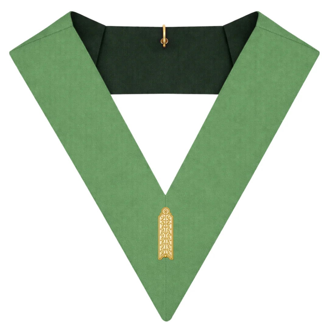 Junior Warden Cerneau Rite Officer Collar – Green Ribbon