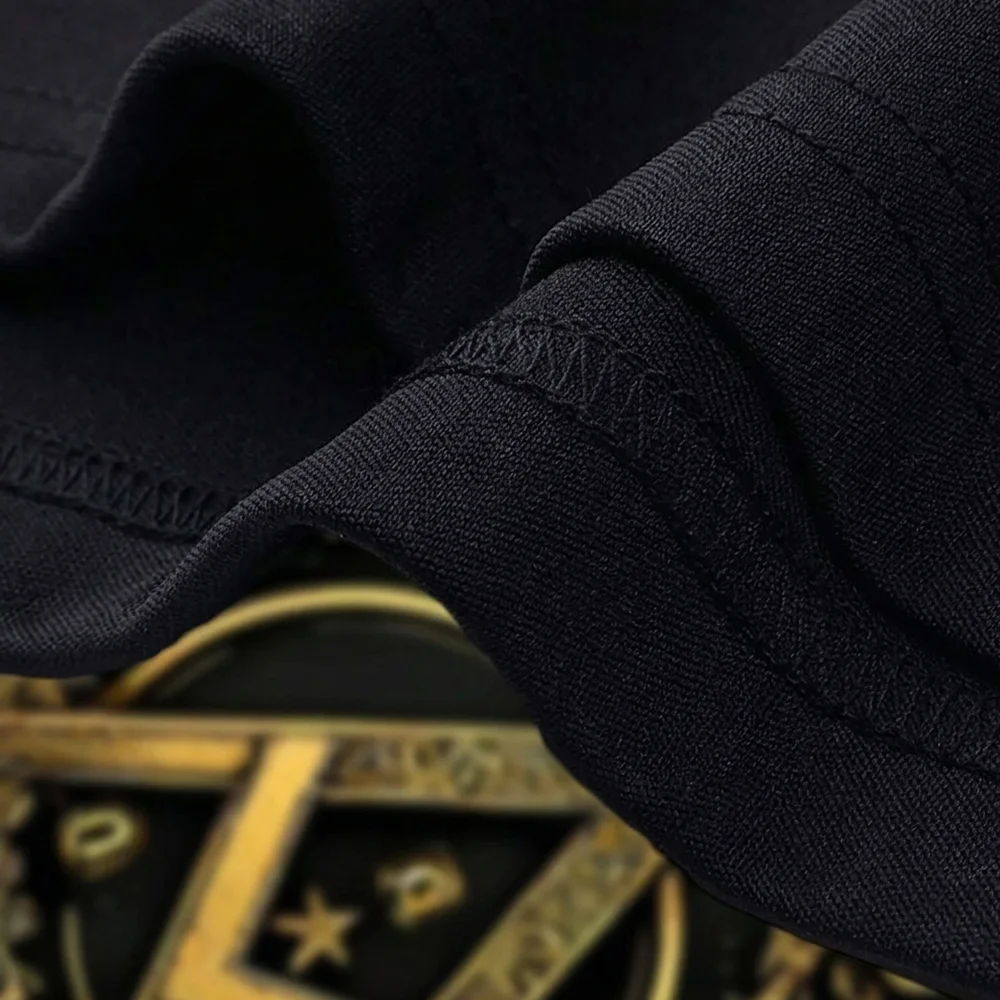 Custom black Masonic T-shirt with gold All-Seeing Eye artwork and personalized lodge or name printing.