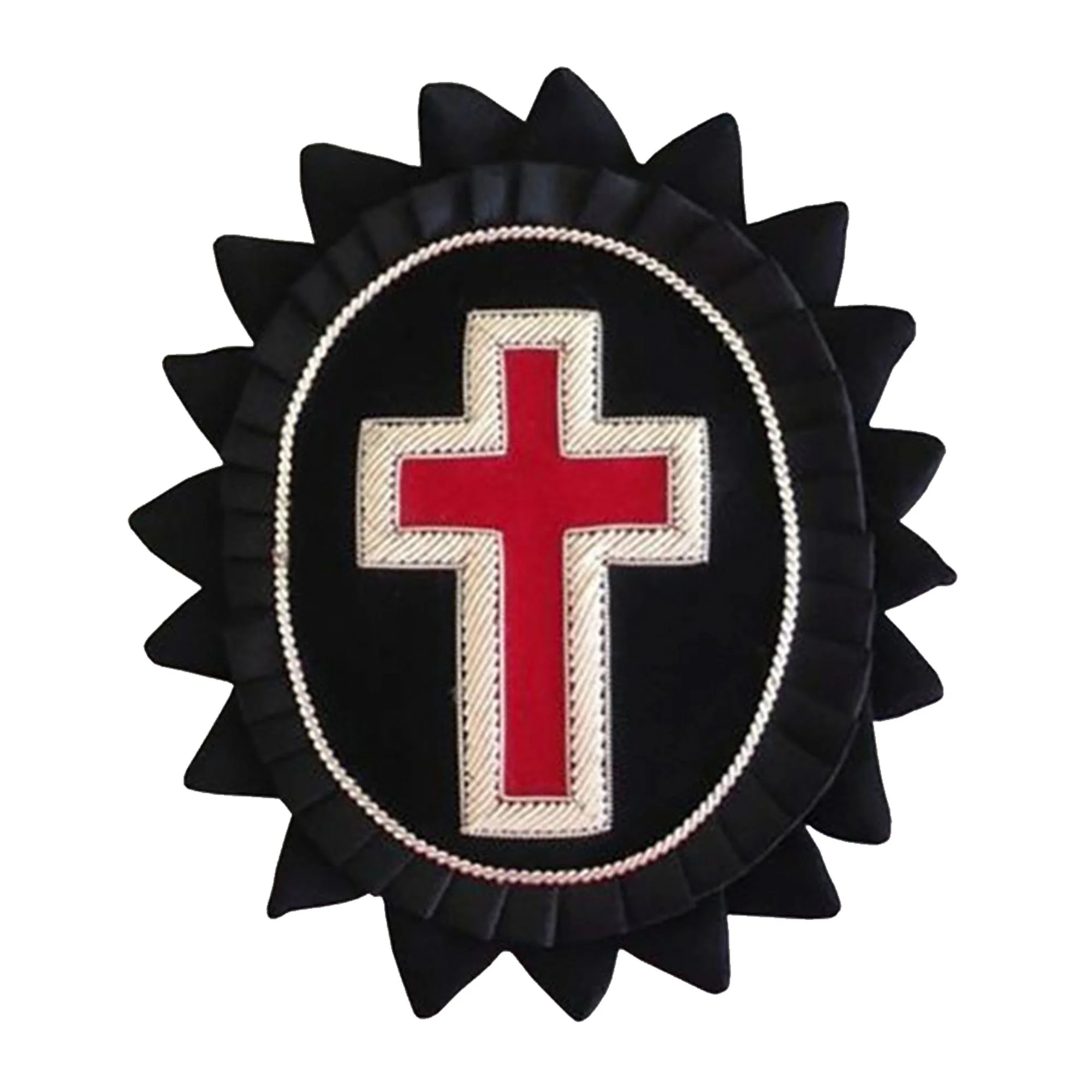 Sir Knight Knights Templar Chapeau Rosette - Hand Embroidery Work