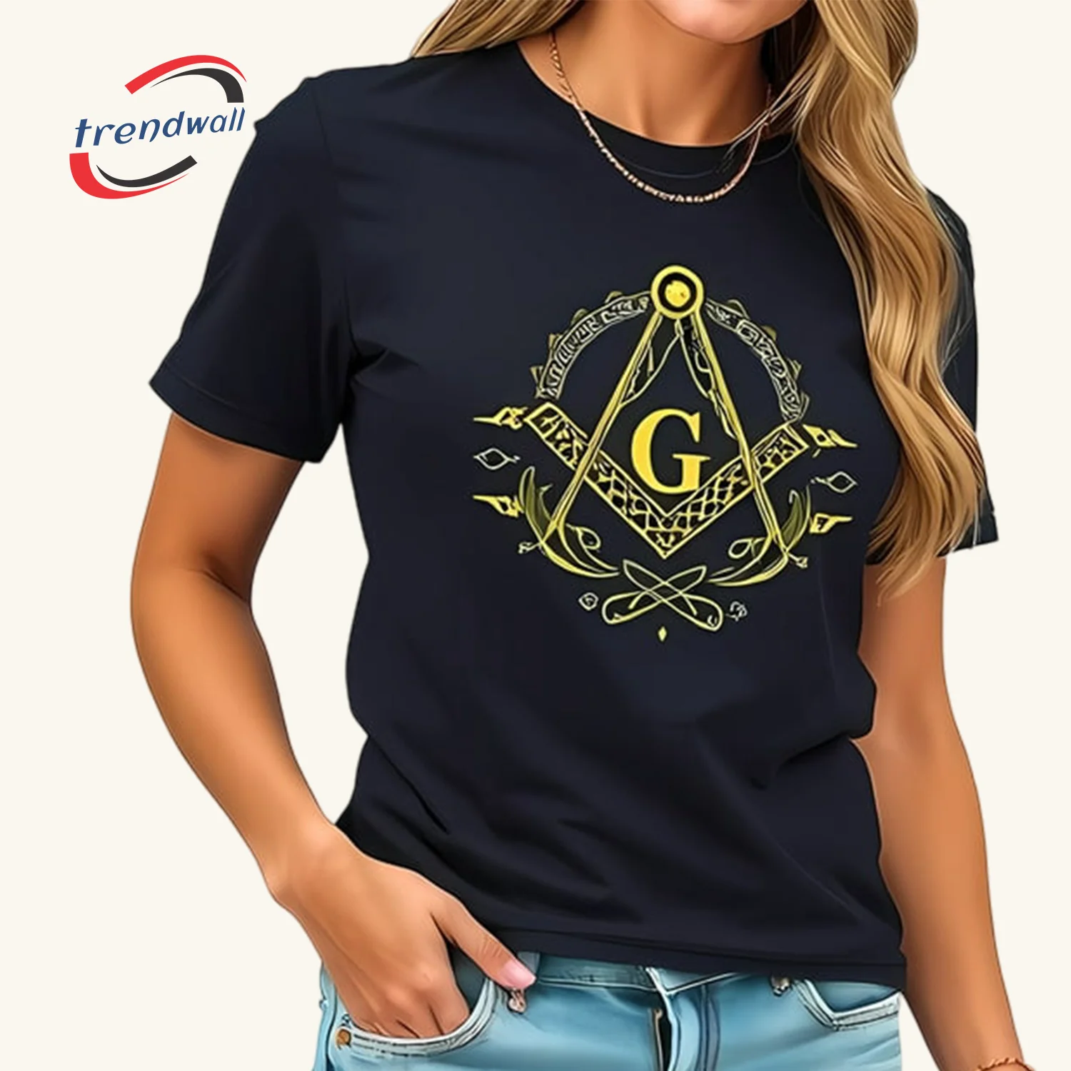 Masonic Navy Blue T-Shirt for Women