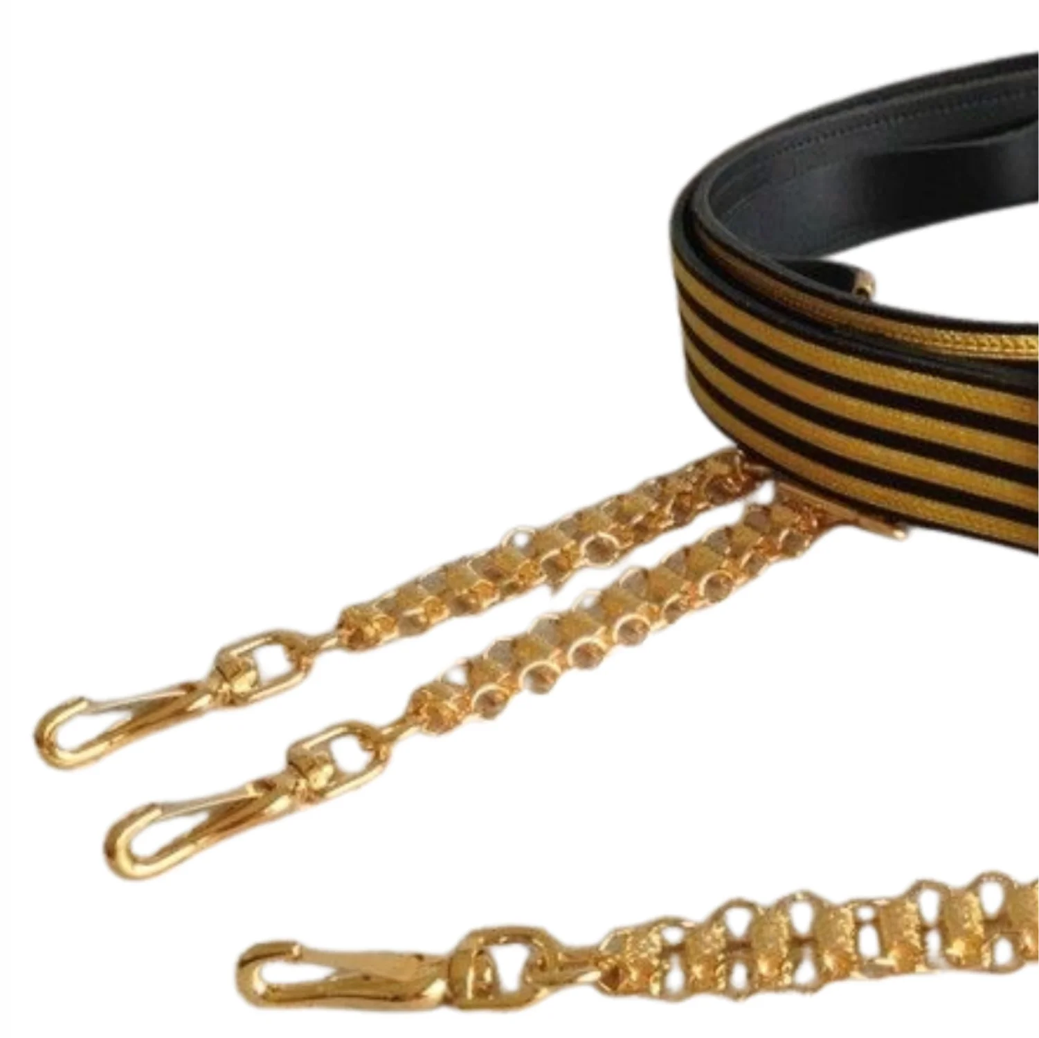 Past Commander Knights Templar Commandery Regalia Belt – Black & Gold Lace Edition