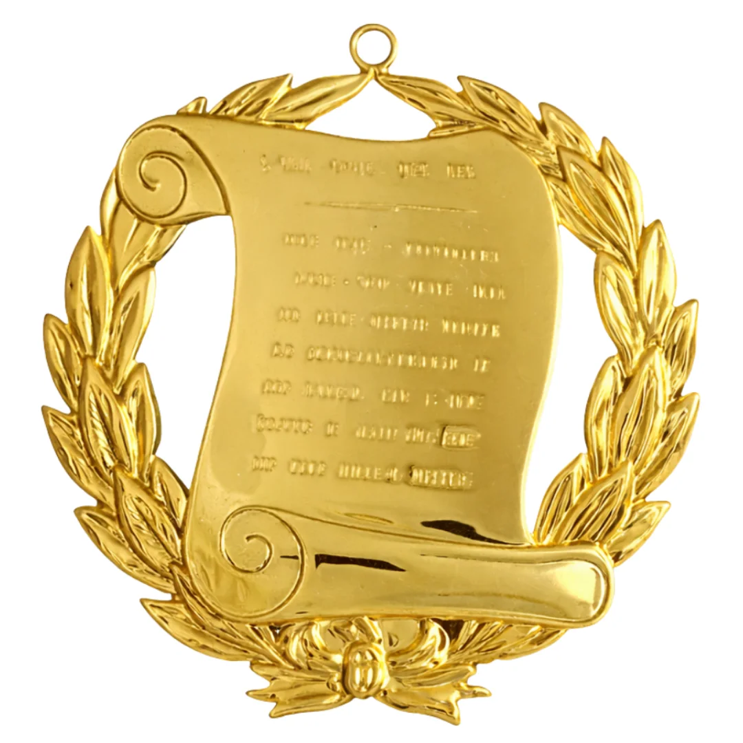 Grand Orator Blue Lodge Officer Collar Jewel - Gold Metal