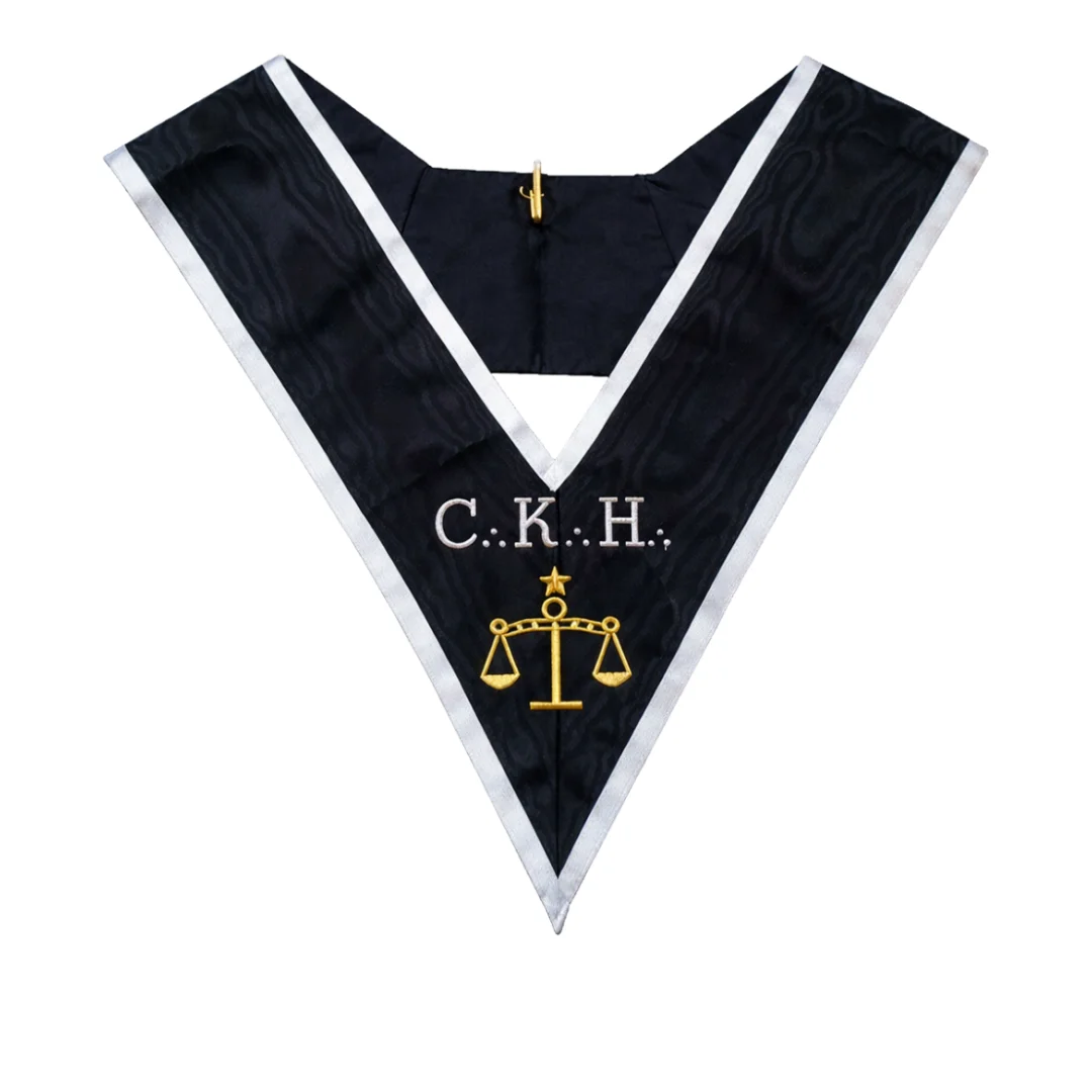 Premier Grand Juge 30th Degree French Collar - Black Moiré