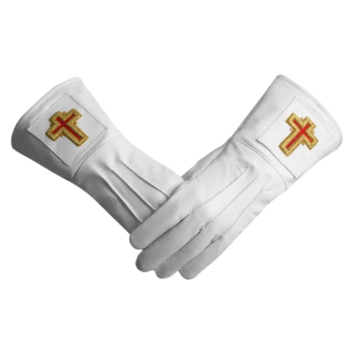 Past Commander Knights Templar Commandery Gauntlet - Red & Gold Cross