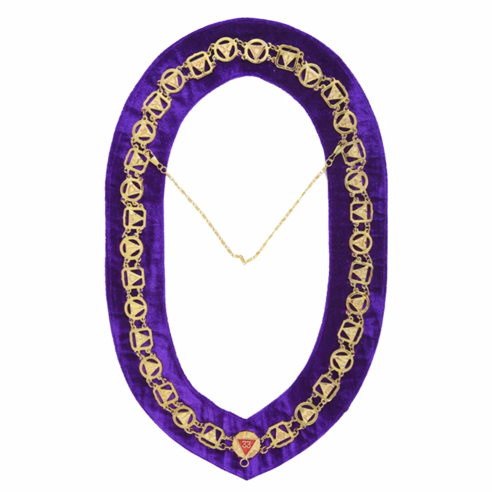 33rd Degree Scottish Rite Chain Collar – Purple Velvet Backing