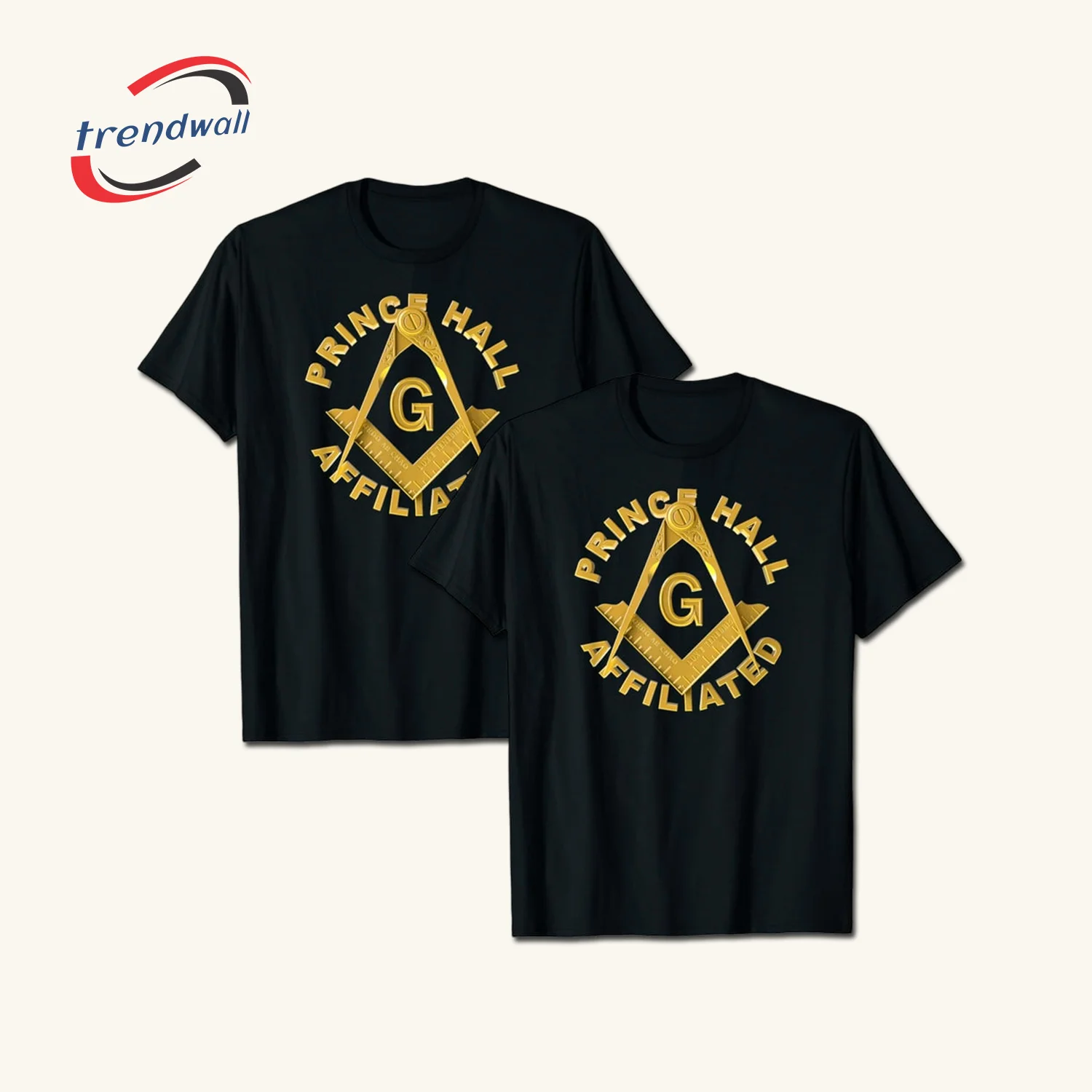 Masonic PHA T-Shirt – Prince Hall Affiliated Square & Compass "G" – Custom Lodge Name or Name