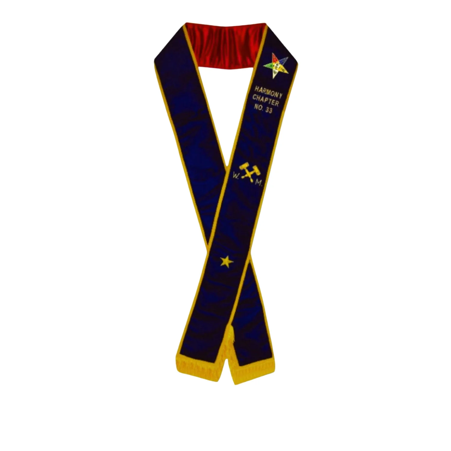 Worthy Matron Sash | Custom OES WM Sash with Purple Plain Velvet and Bottom Fringe