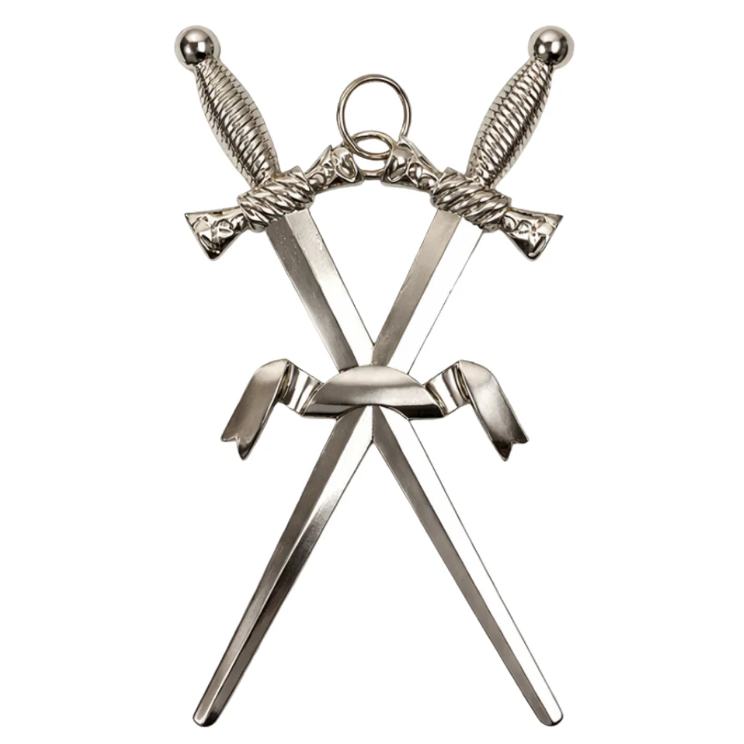 Sentinel Blue Lodge Officer Collar Jewel - Silver Metal