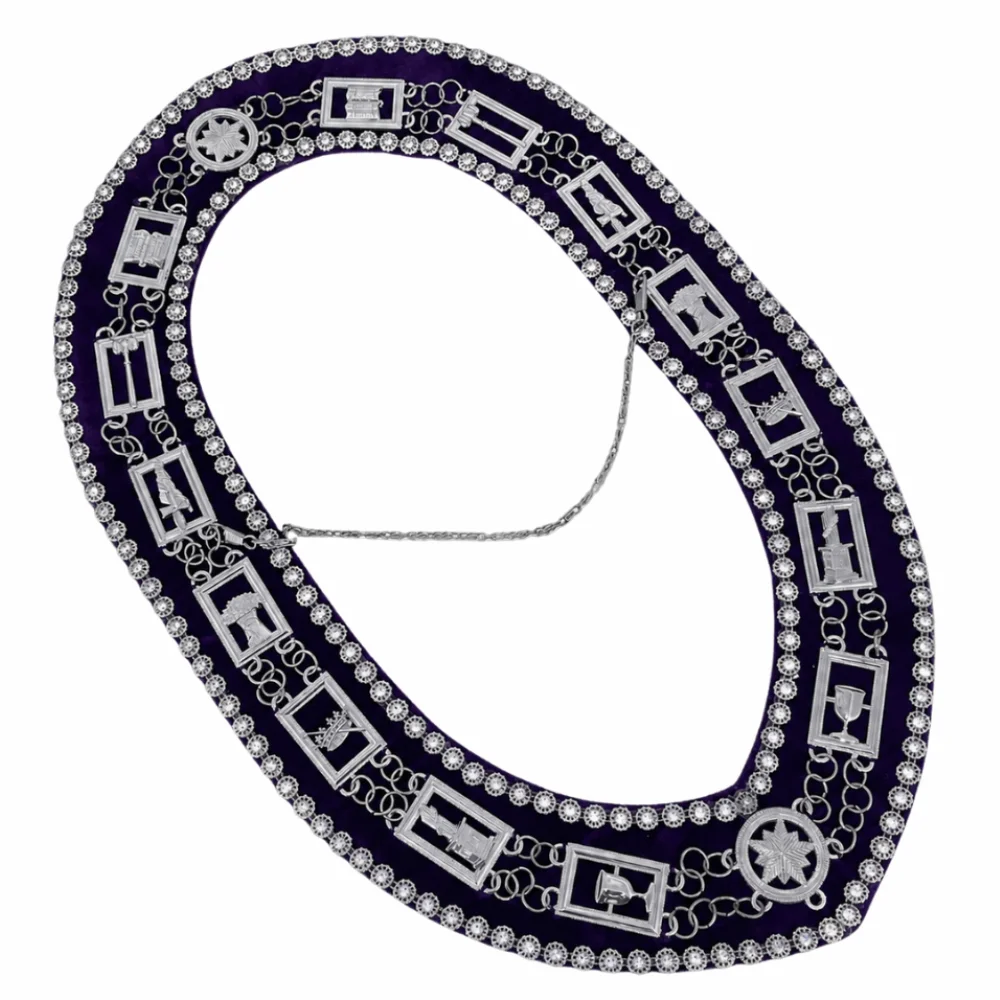 Masonic Blue Lodge Chain Collar Purple Velvet