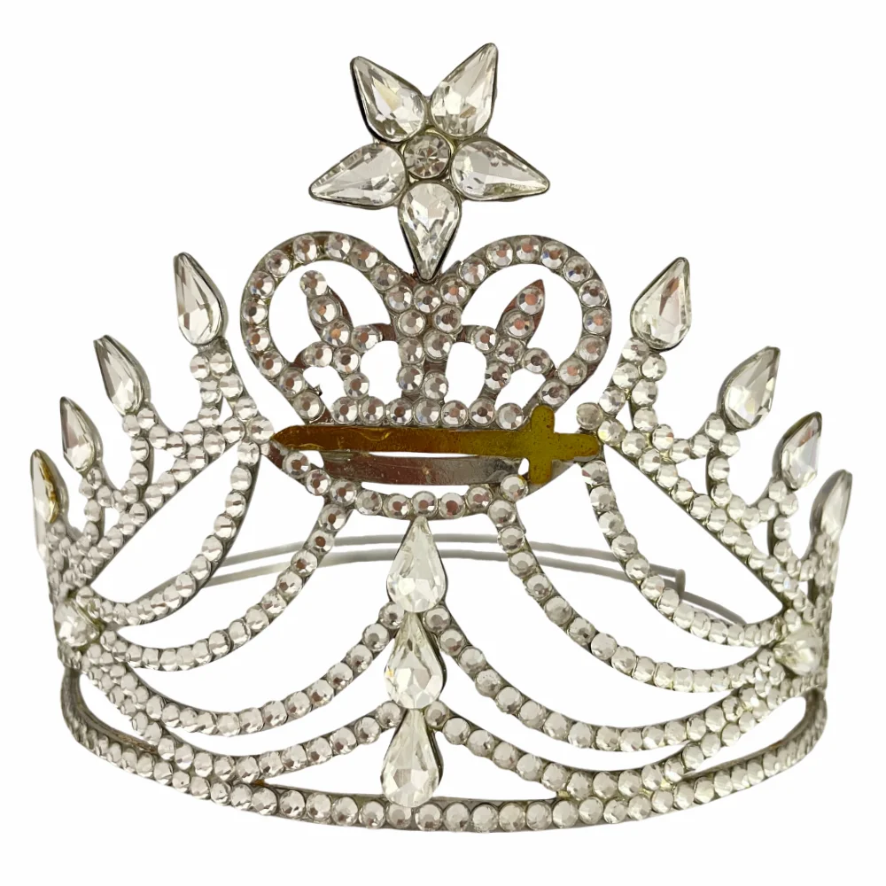 Masonic Amaranth Crown – Gold Tone with Rhinestones & Adjustable Fit