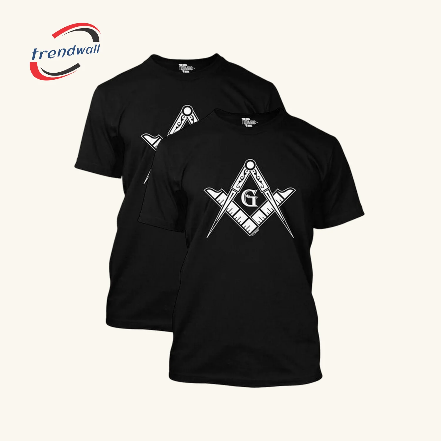 Black Masonic V-Neck T-Shirt