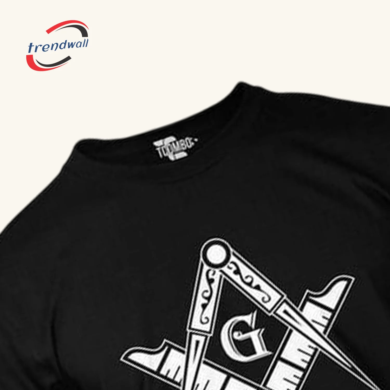 Black Masonic V-Neck T-Shirt
