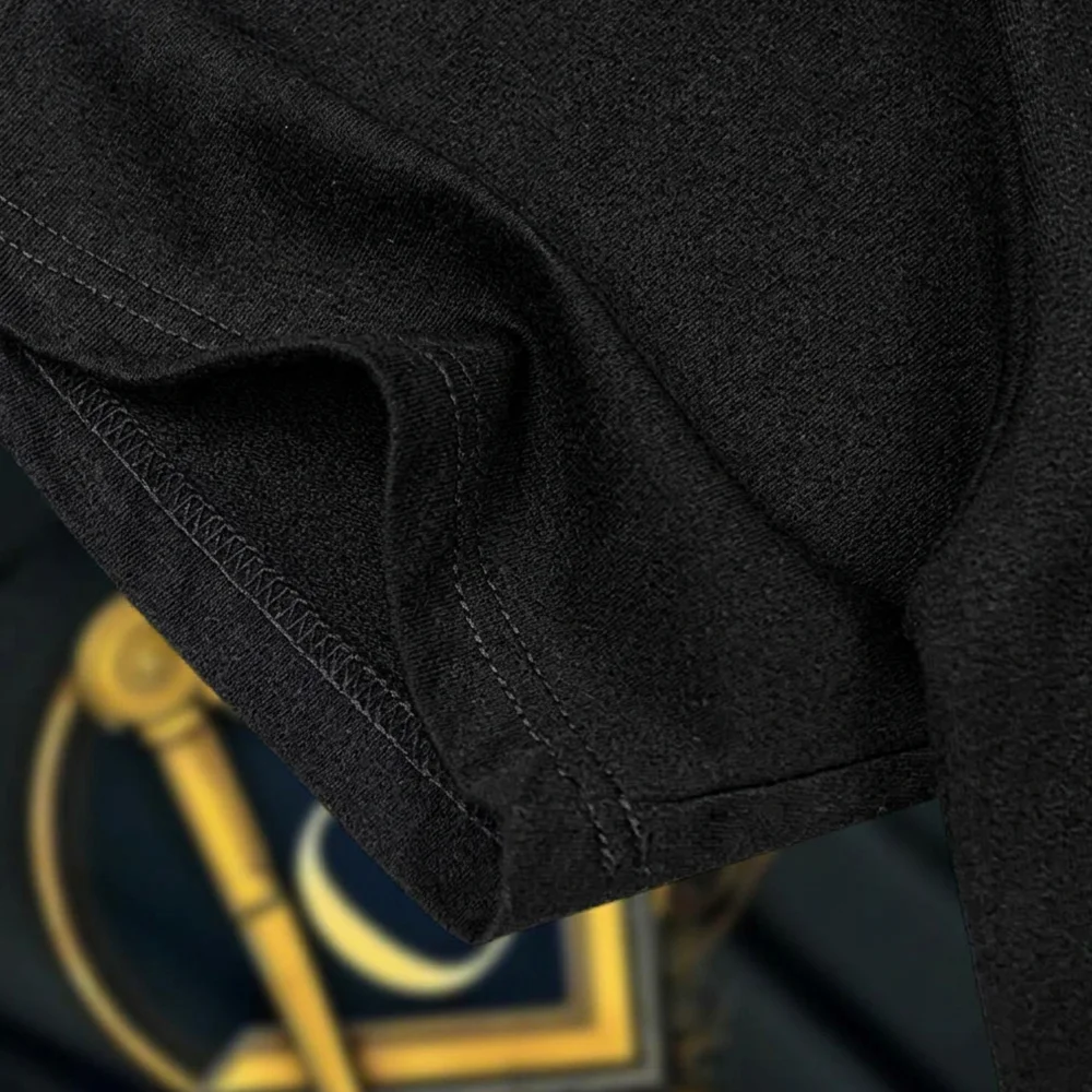 Black Masonic gift T-shirt with gold Square and G symbol and optional personalized lodge or name printing.