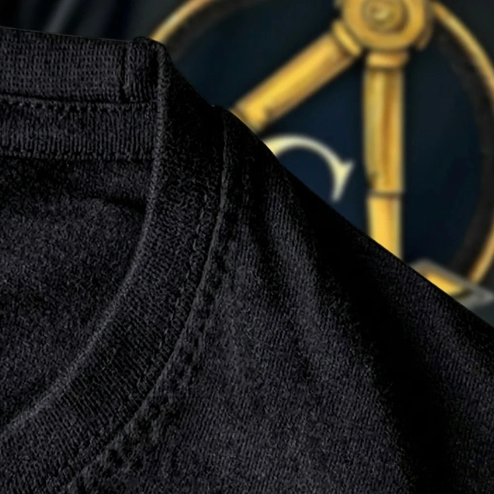 Black Masonic T-shirt with gold Square and G Freemason design for casual wear and personalized gifting.