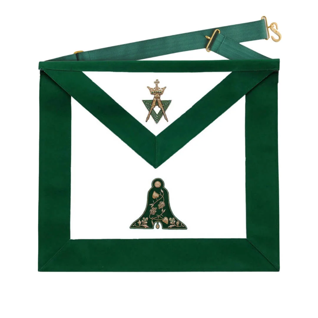 Senior Warden Allied Masonic Degrees Apron - Green Velvet
