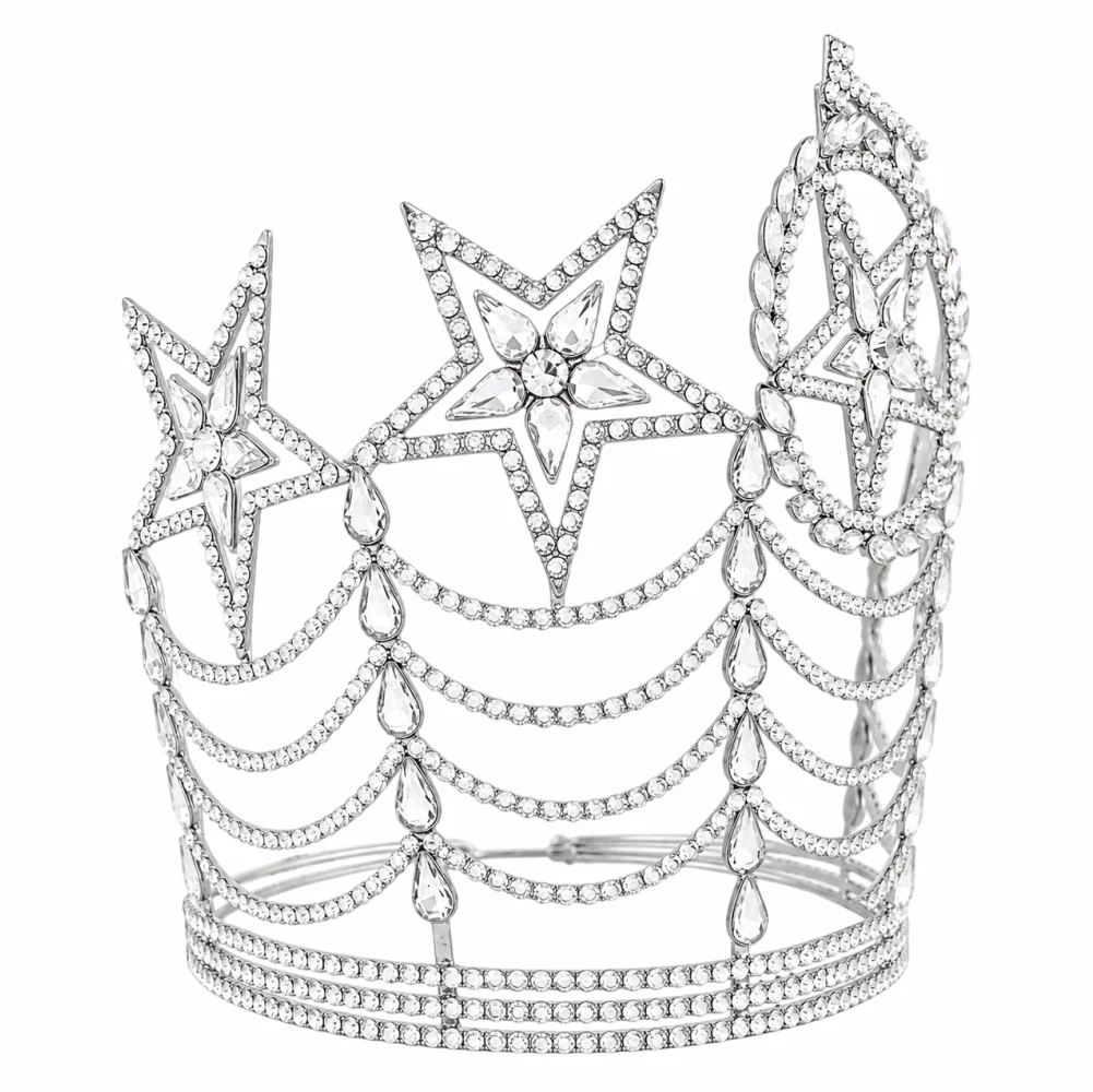 Clear Star Grand Crown Silver Tone