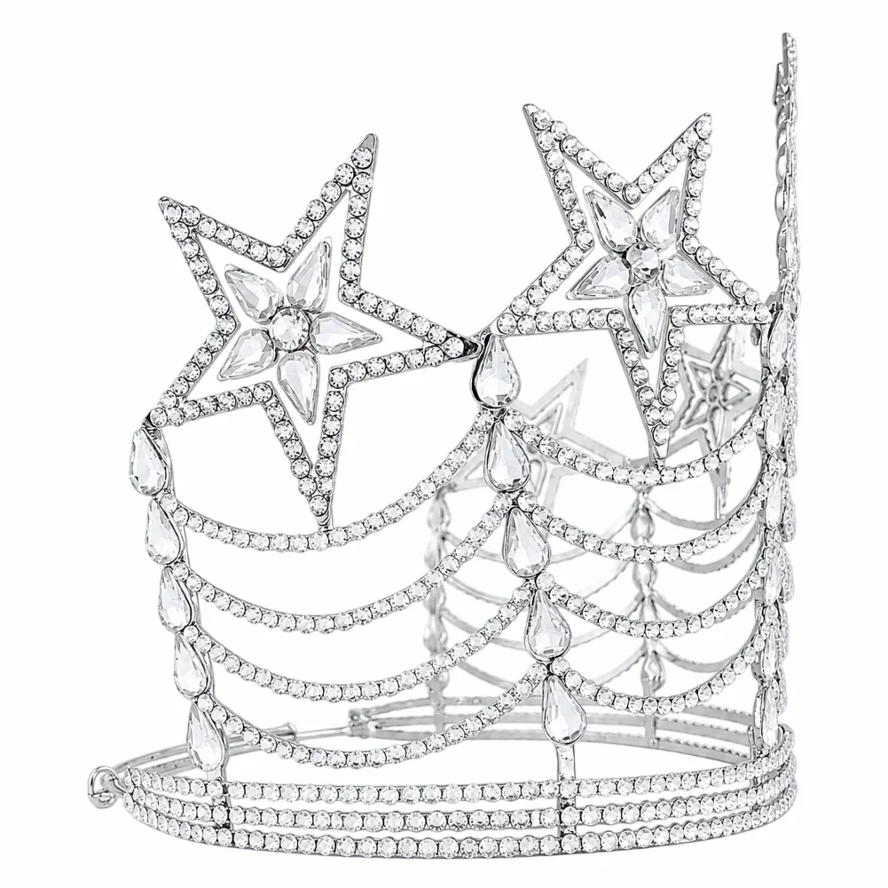 Clear Star Grand Crown Silver Tone