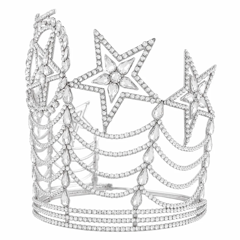 Clear Star Grand Crown Silver Tone