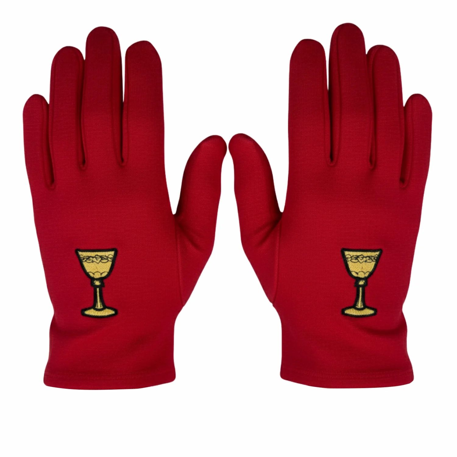 Masonic OES Cotton Gloves with Esther Emblem in Red Color