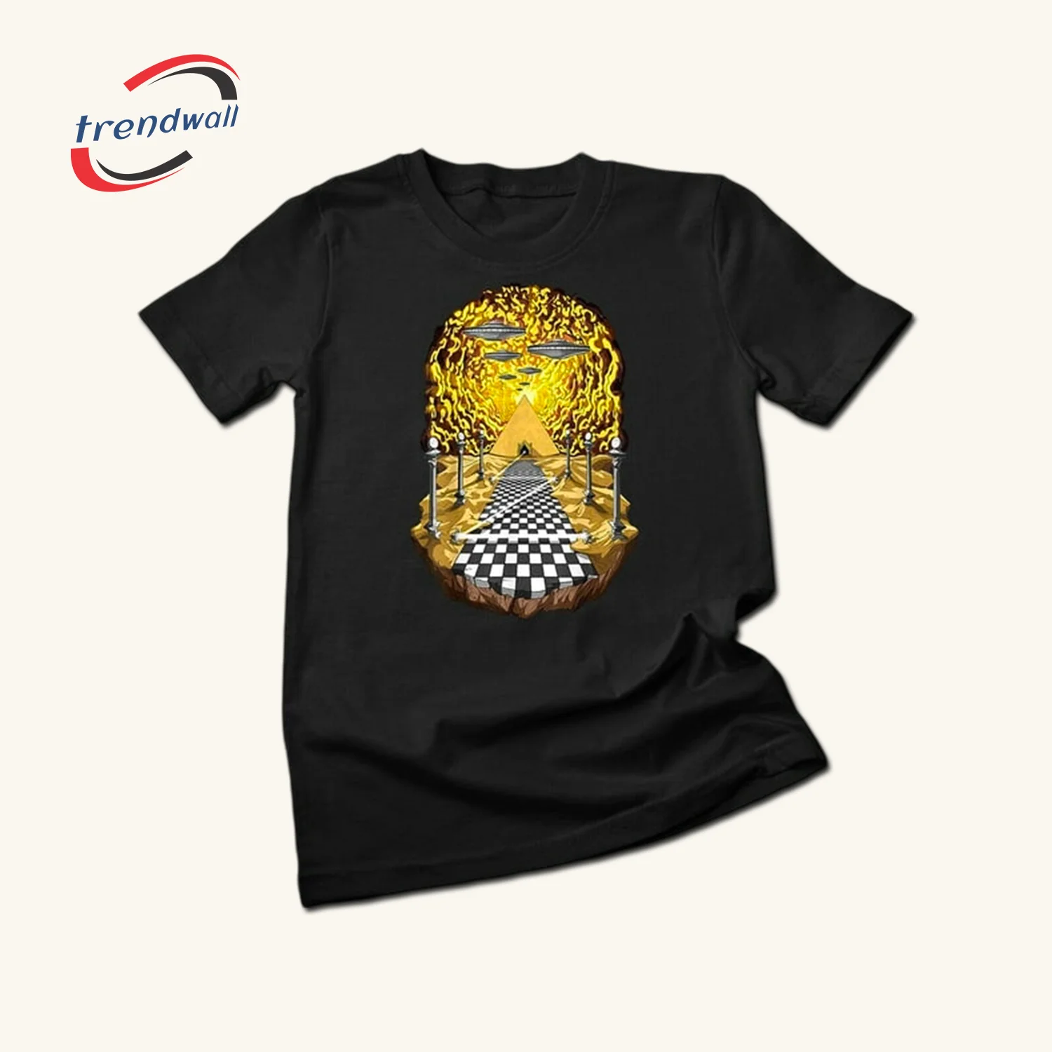 Masonic Alien Egyptian Pyramids T-Shirt – Psychedelic Space UFO Freemason Tee (Unisex)