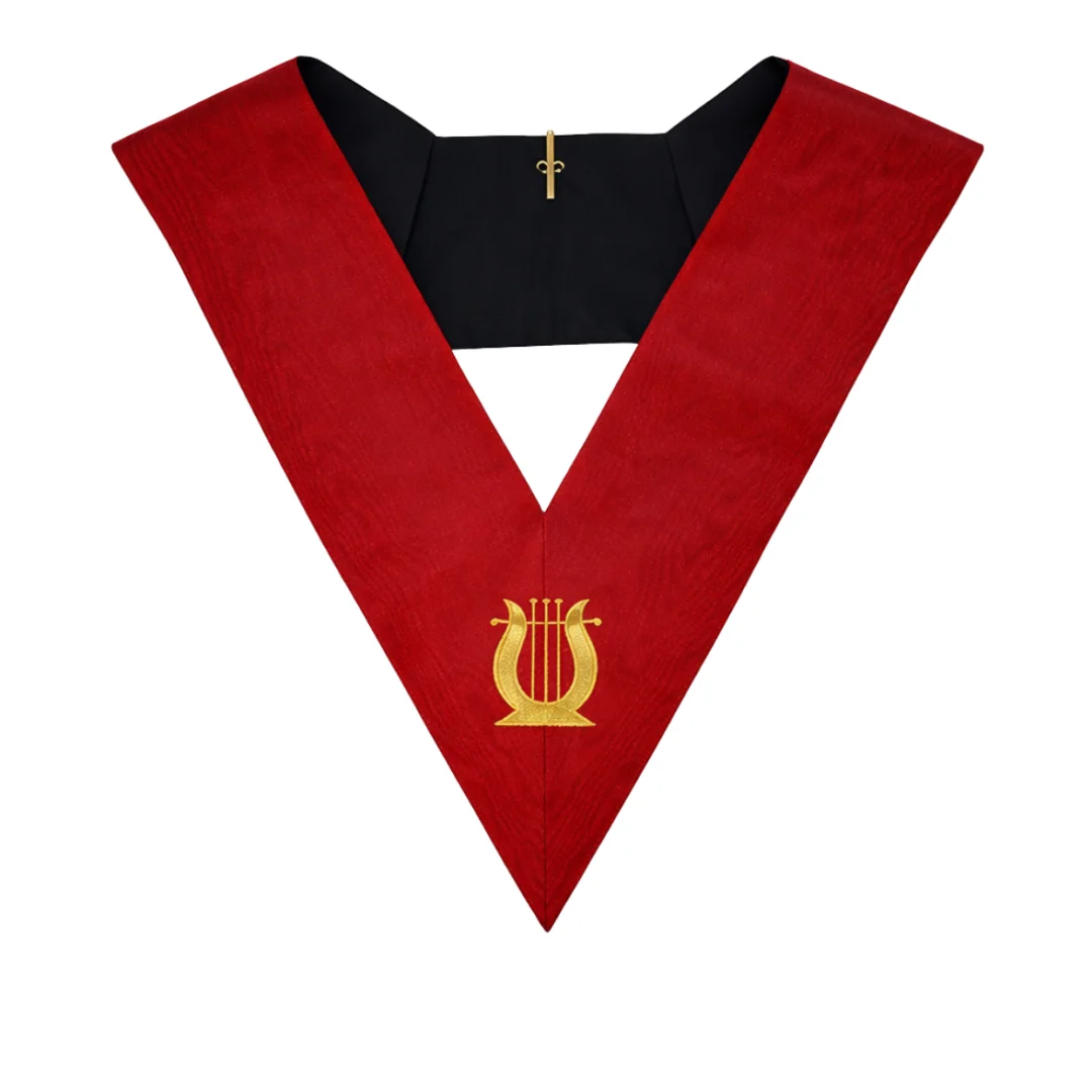 Musician 18th Degree Scottish Rite Collar - Red Moire