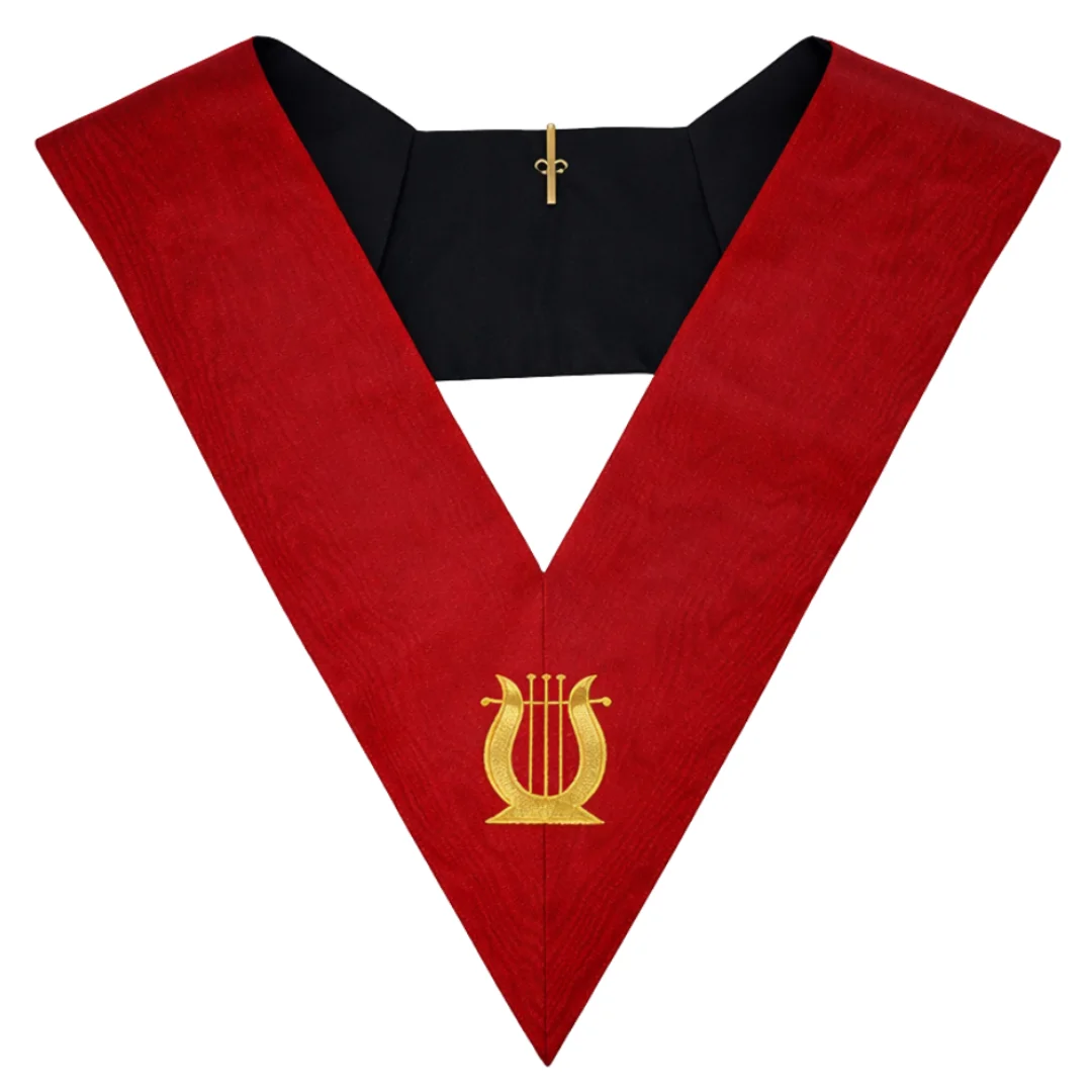  Musician 18th Degree Scottish Rite Collar - Red Moire