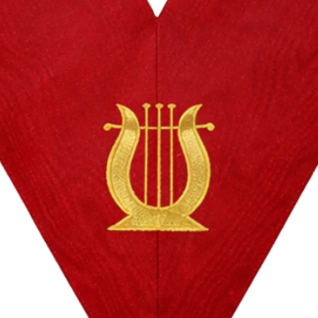  Musician 18th Degree Scottish Rite Collar - Red Moire