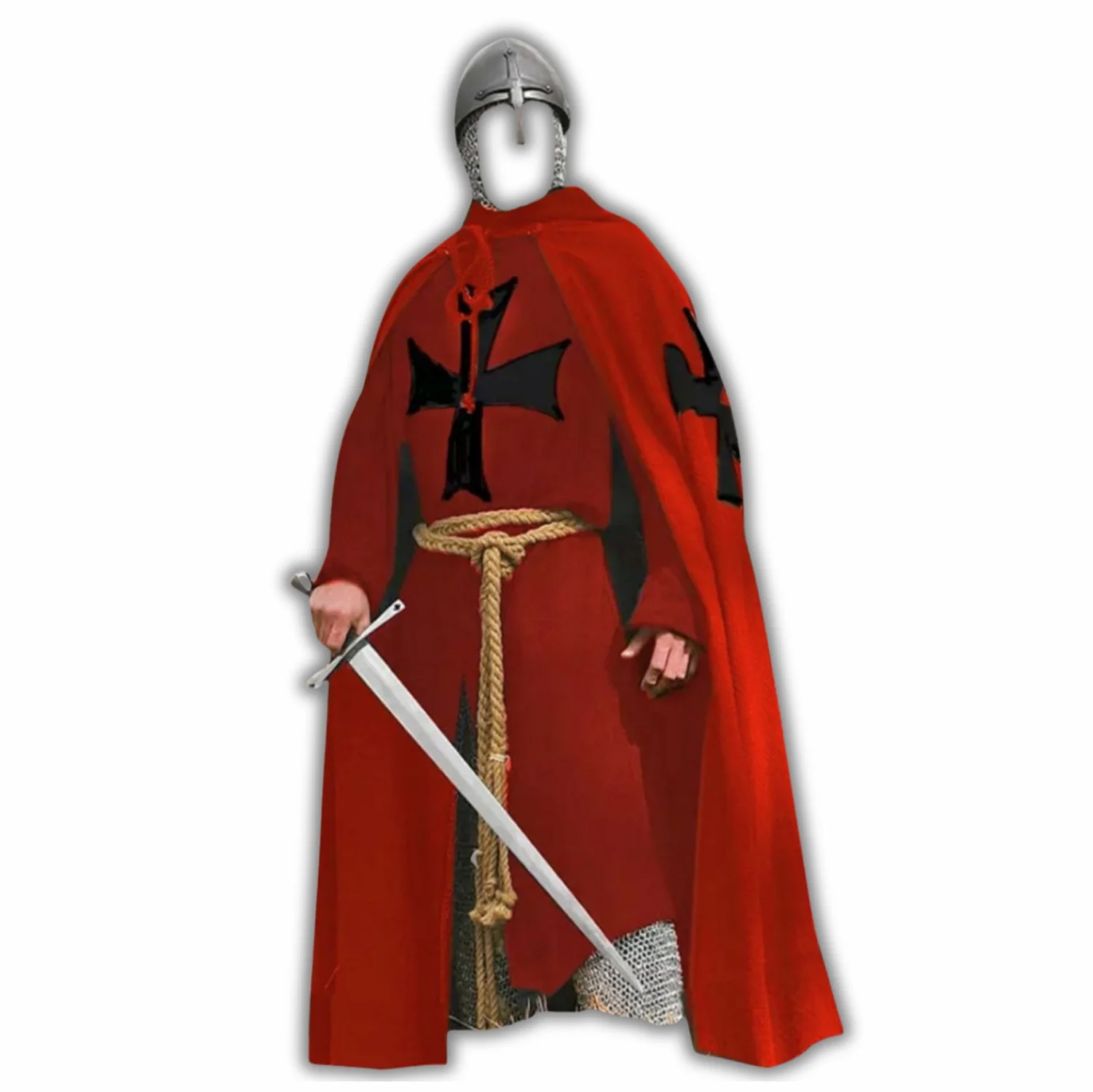 Knight Templar Medieval Tunic & Cloak