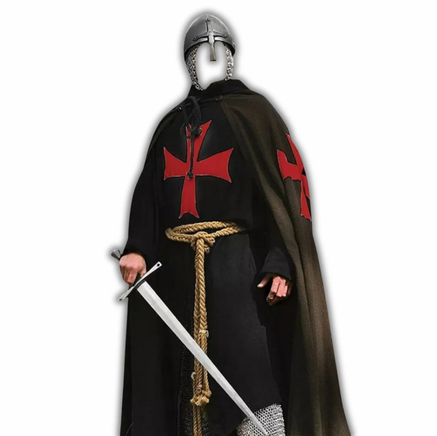 Knight Templar Medieval Tunic & Cloak