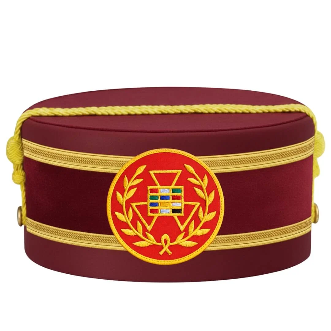 Past Grand High Priest Royal Arch Chapter Crown Cap - Red Embroidery