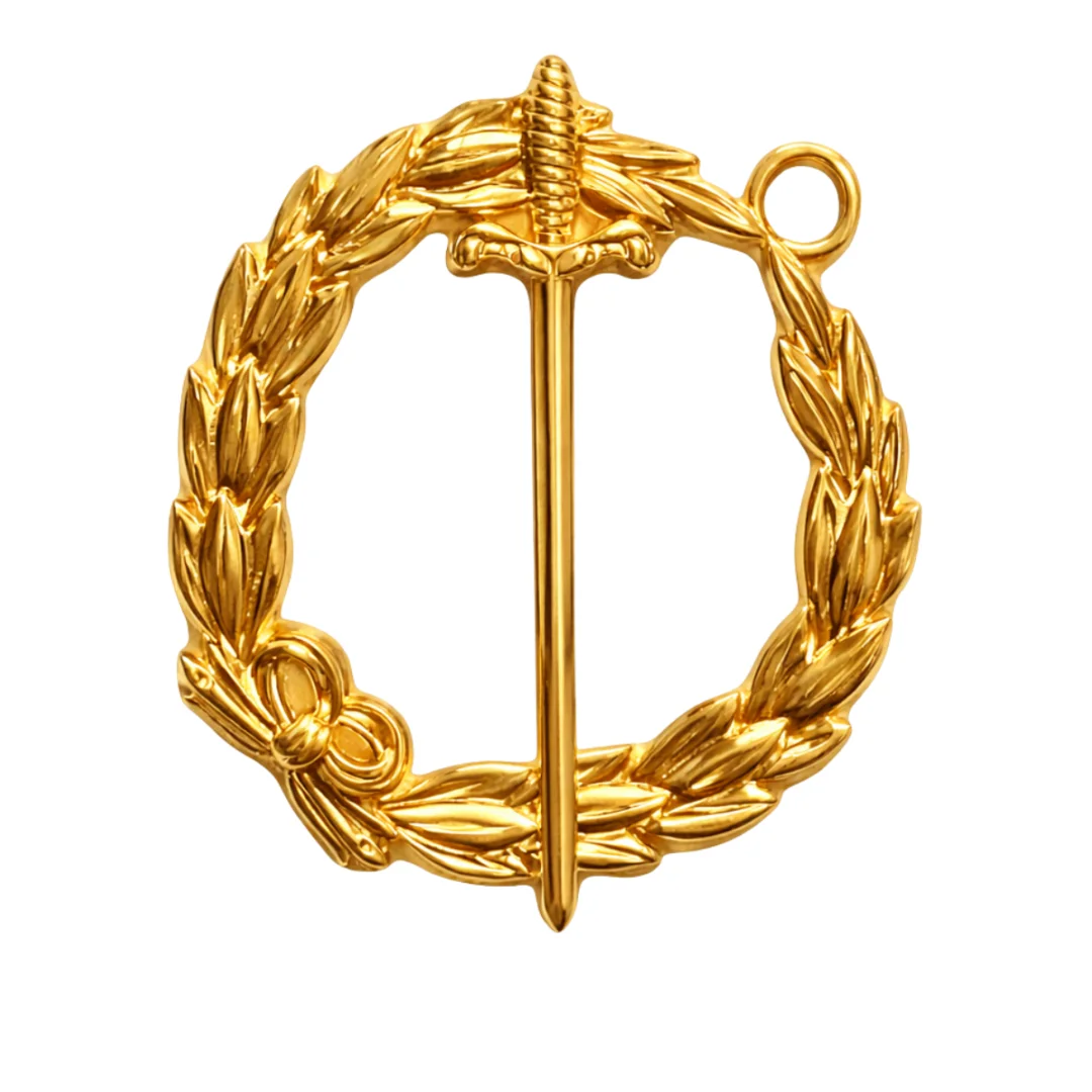 Grand Tyler Deacon Blue Lodge Officer Collar Jewel - Gold Metal