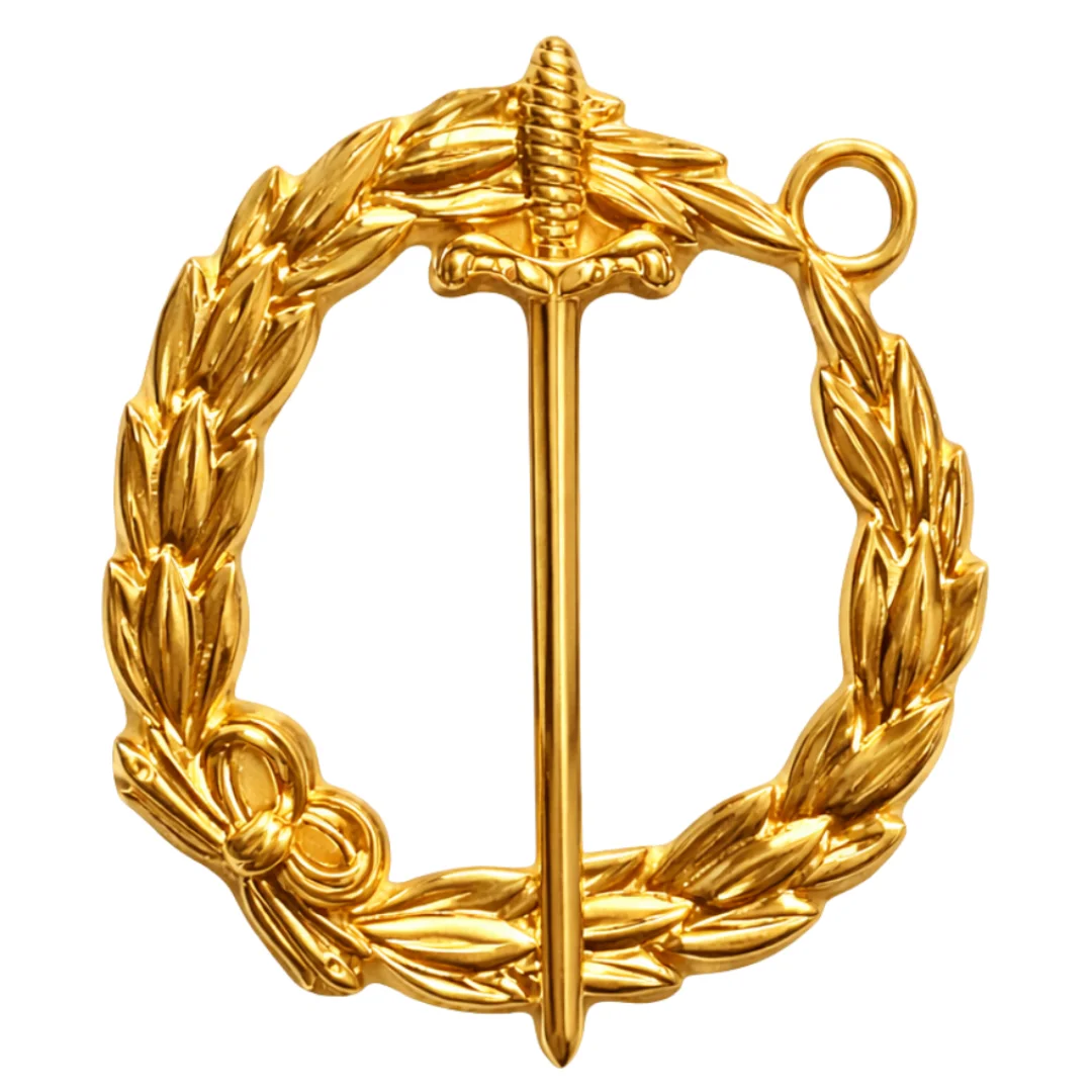 Grand Tyler Deacon Blue Lodge Officer Collar Jewel - Gold Metal