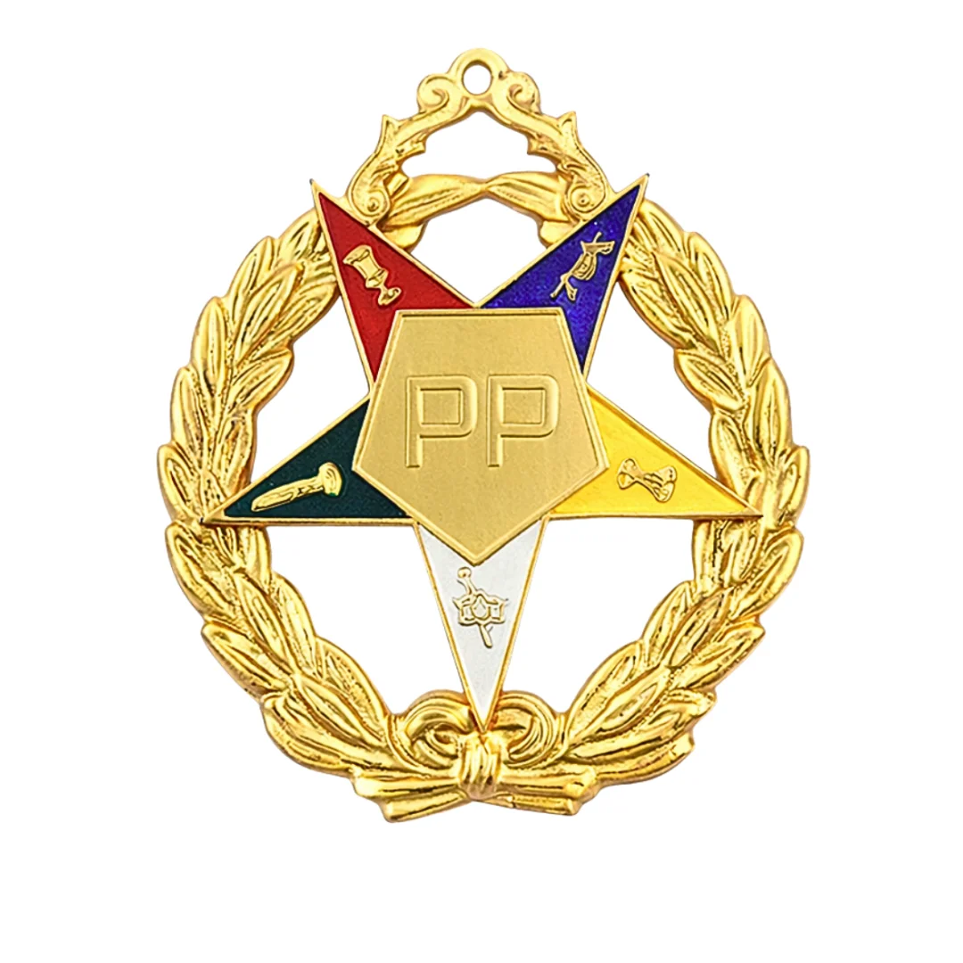 Past Patron OES Officer Collar Jewel - Gold Plated