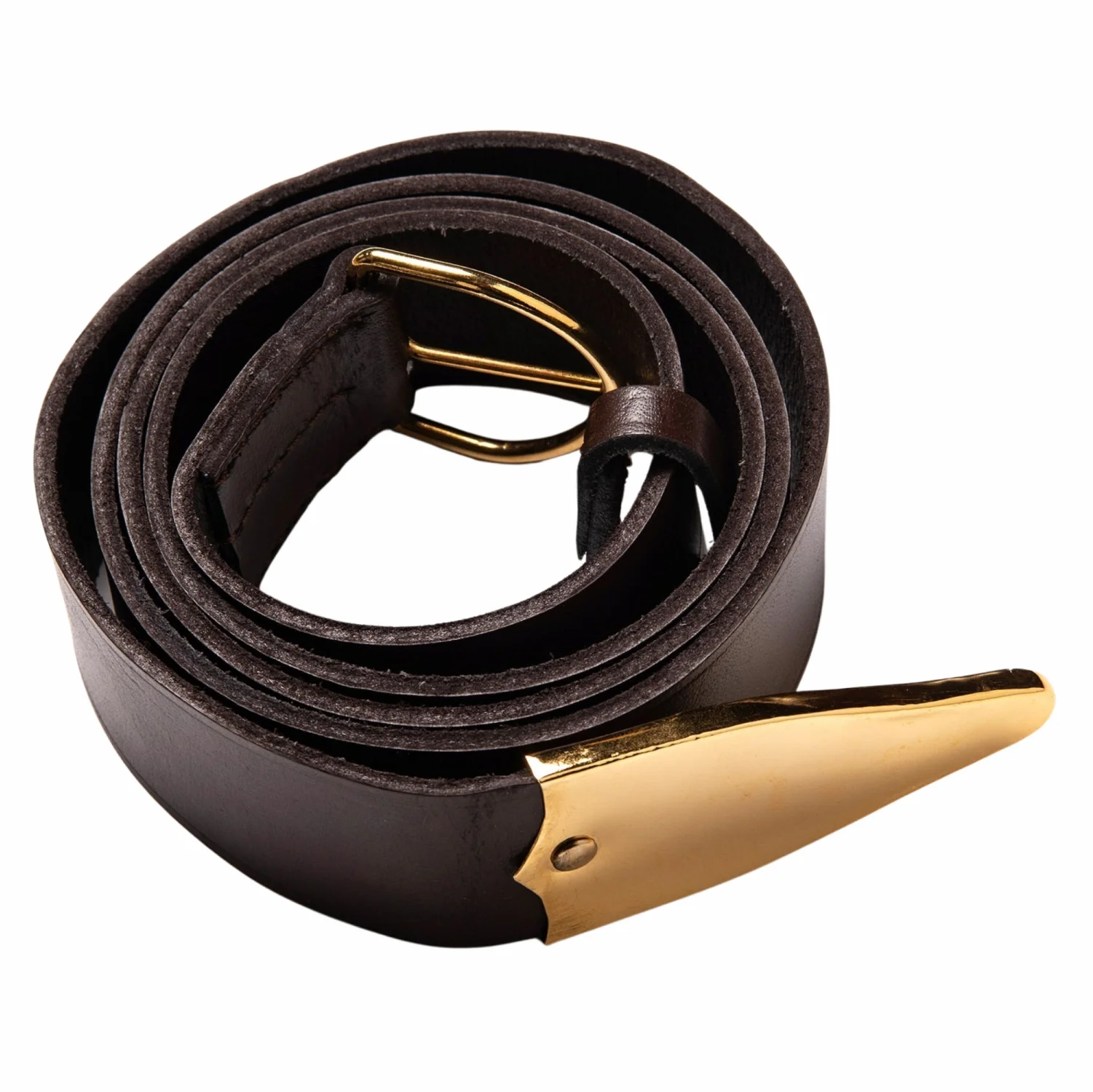 Knights Templar Cowhide Brown Leather Belt