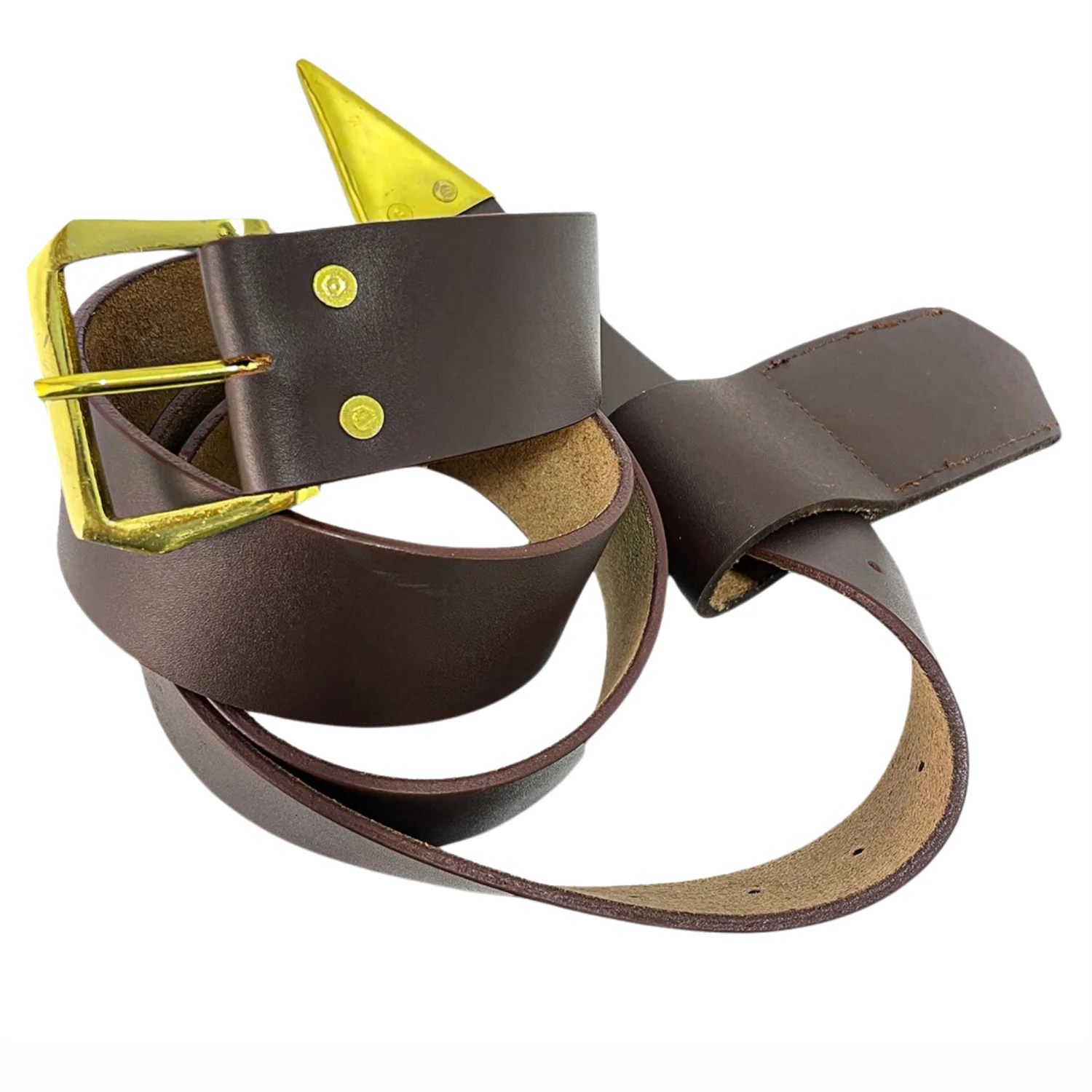Knights Templar Cowhide Brown Leather Belt