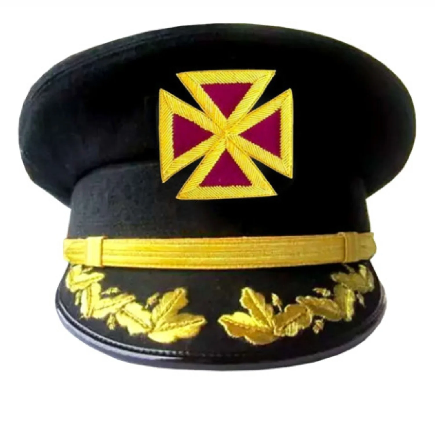 Past Grand Commander Knights Templar Commandery Fatigue Cap Black Wool