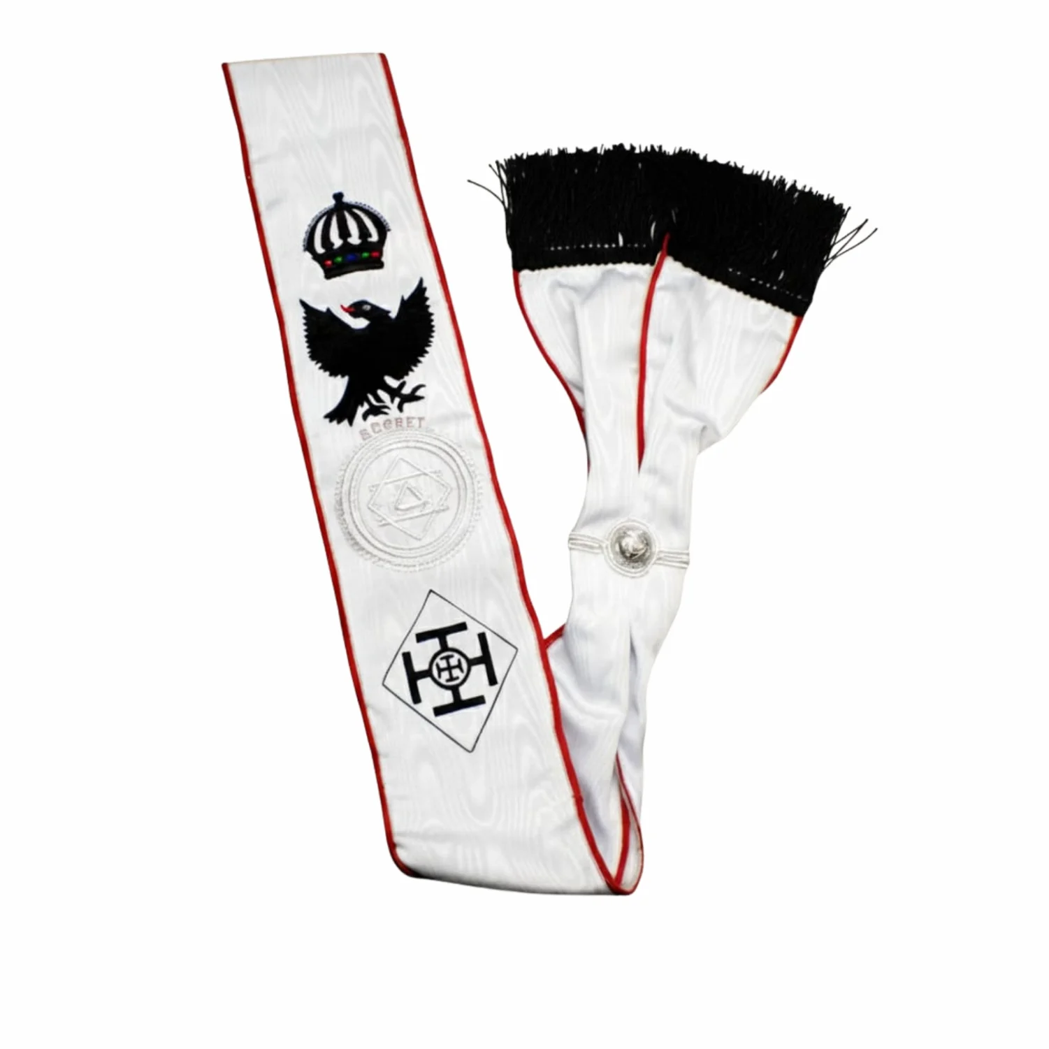 Divisional Officers Red Cross of Constantine Sash, White Moiré Ribbon