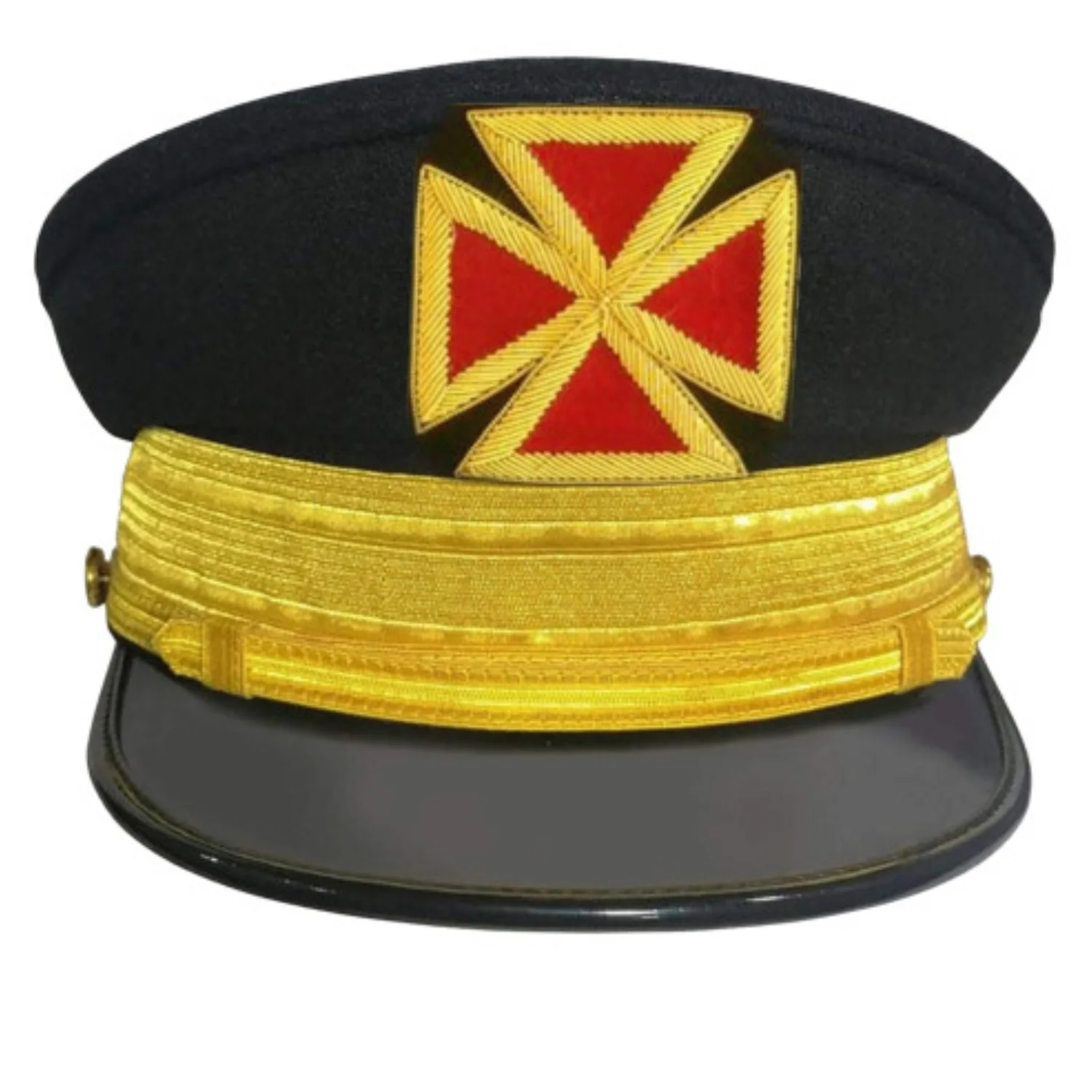Grand Commandery Knights Templar Fatigue Cap - Wide Gold Braid