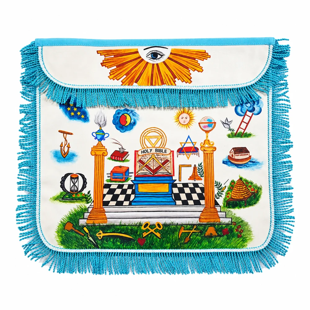 Hand-Painted Apron - Colorful 18th Century Inspired