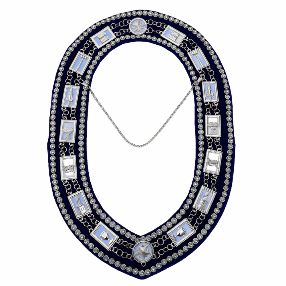 OES Chain Collar with White Backing in Purple Velvet