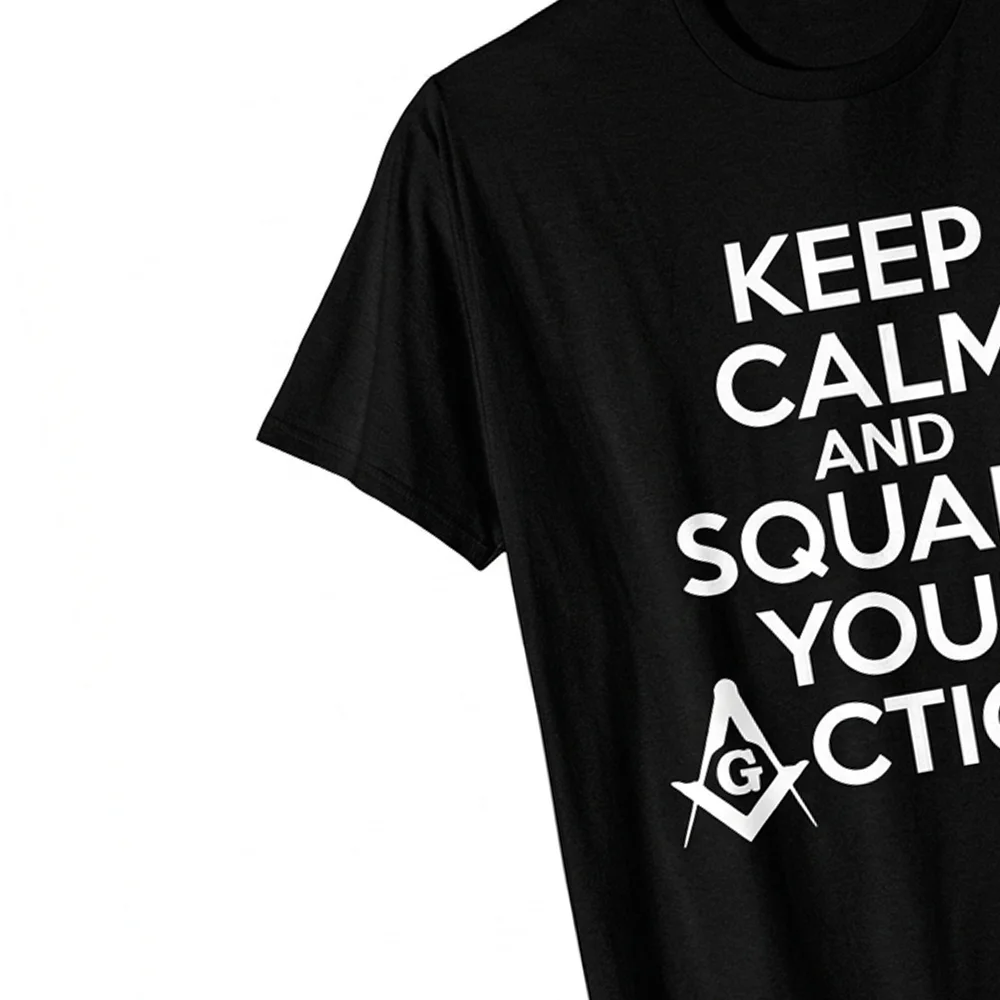 Stylish women’s Masonic T-shirt with symbolic Square and Compasses artwork and printed text.