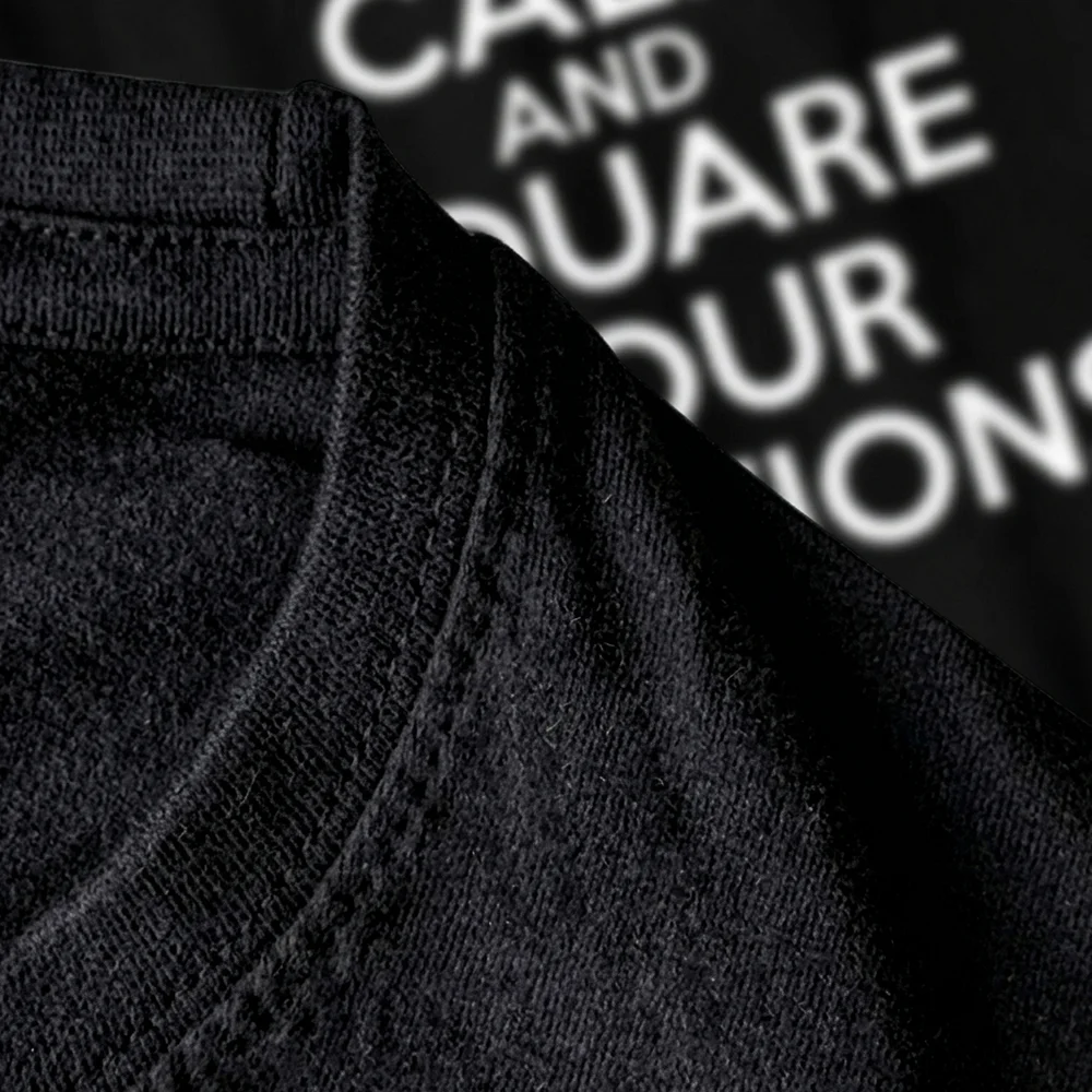Women’s Masonic graphic T-shirt with “Square Your Actions” text and Square and Compasses design.