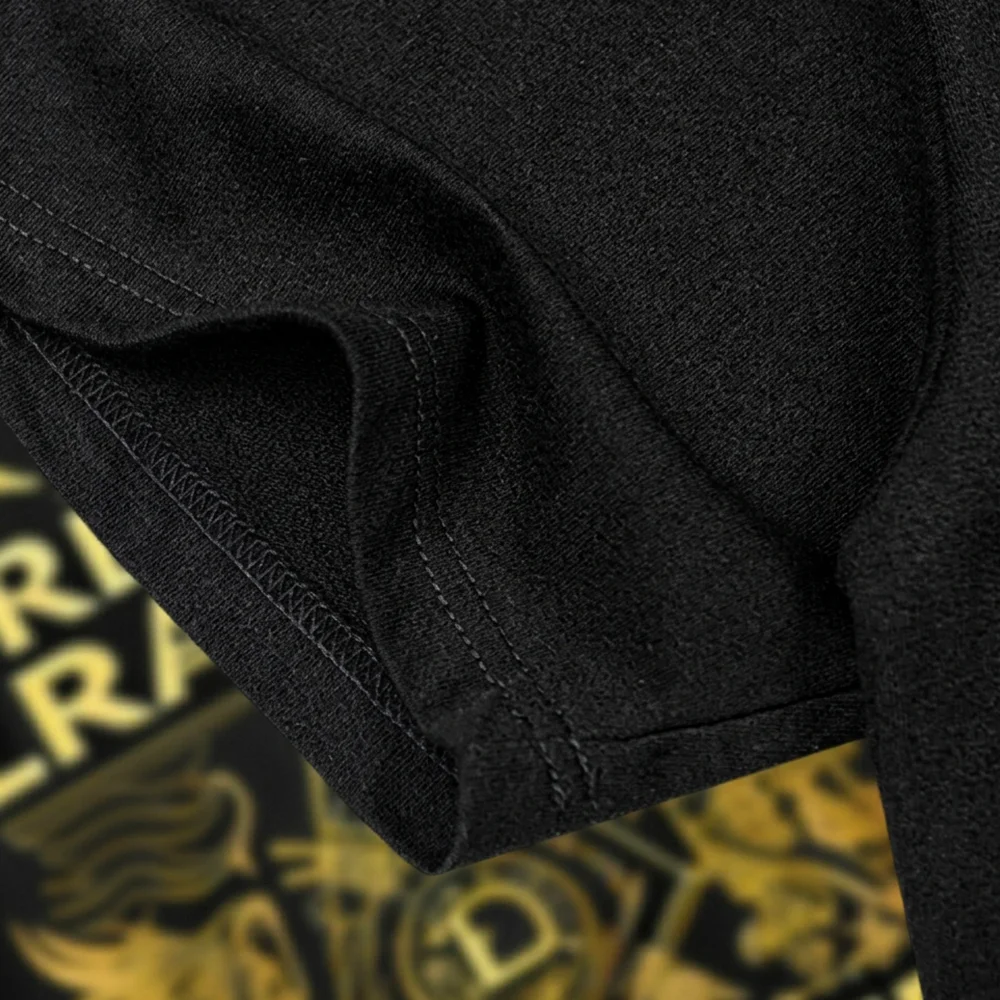 Black Masonic gift T-shirt with gold winged Square design and optional personalized lodge or name printing.