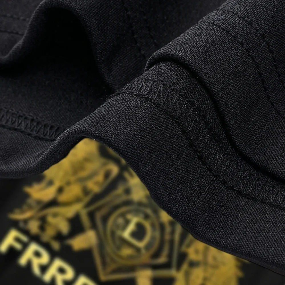 Custom black Masonic graphic shirt with gold winged Square artwork and personalized lodge or name lettering.